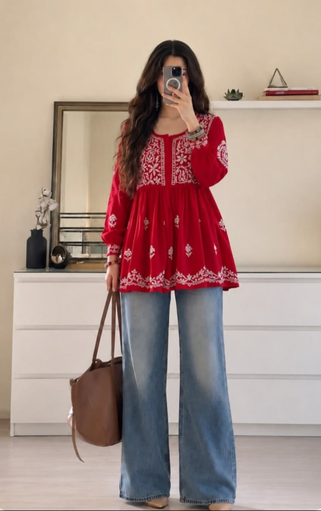 Chikankari Short Kurtis - Option 1