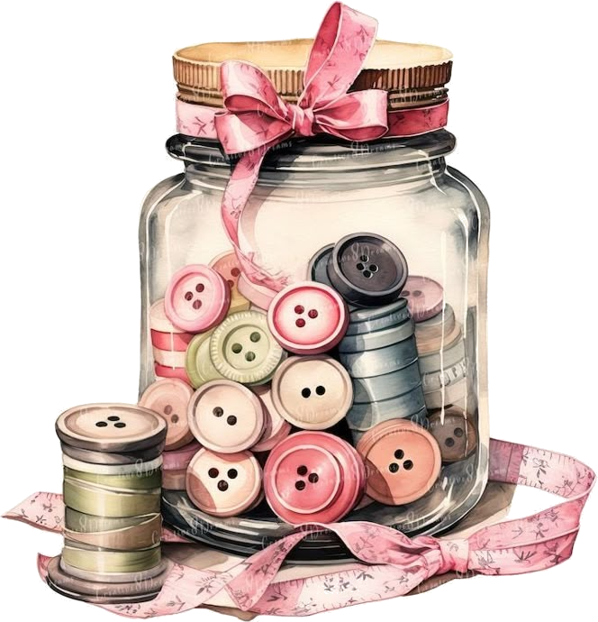 Tailoring Buttons Jar Sticker
