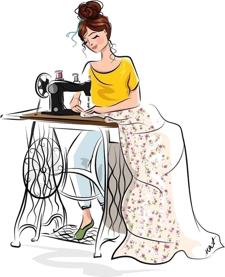 Tailoring Sewing Lady Sticker